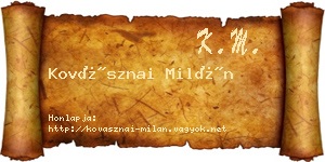 Kovásznai Milán névjegykártya