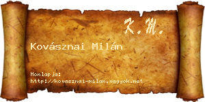 Kovásznai Milán névjegykártya